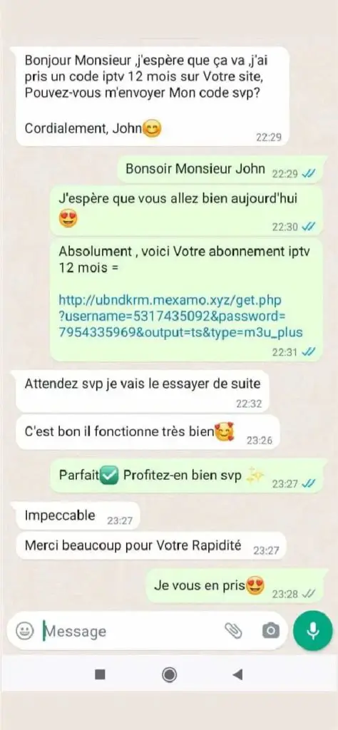 Avis client WhatsApp : sport en direct sans coupure